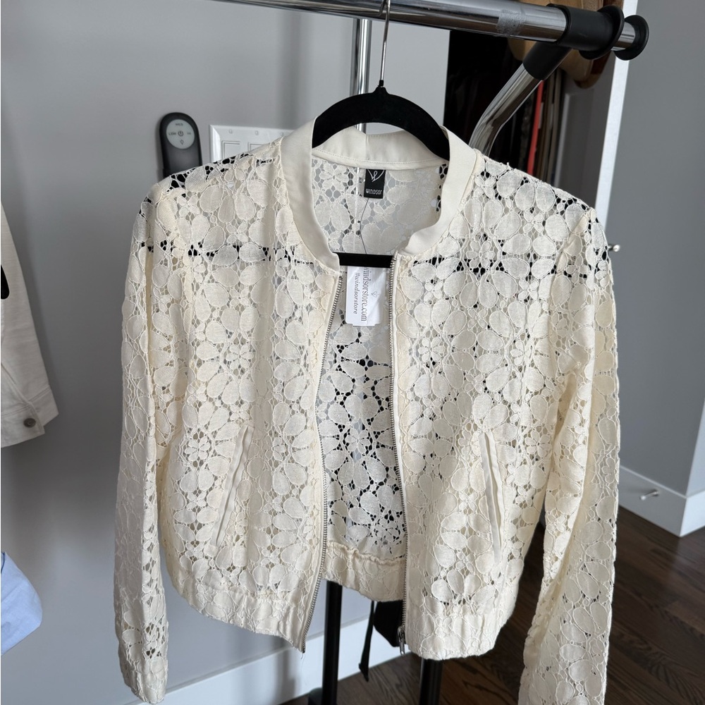 Windsor white crochet lace jacket